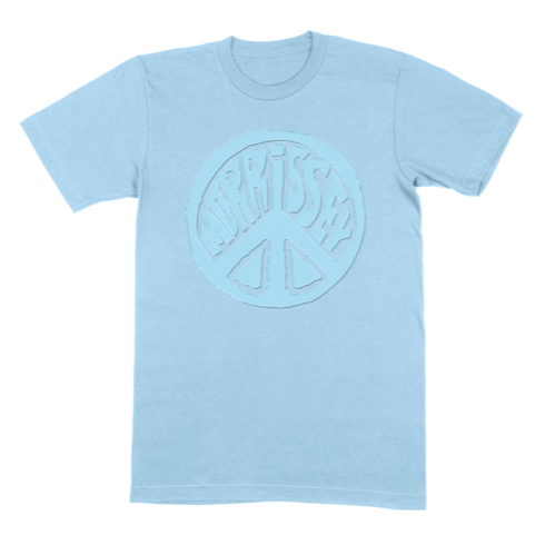 LIGHT BLUE PEACE SIGN (PUFF PRINT) T-SHIRT