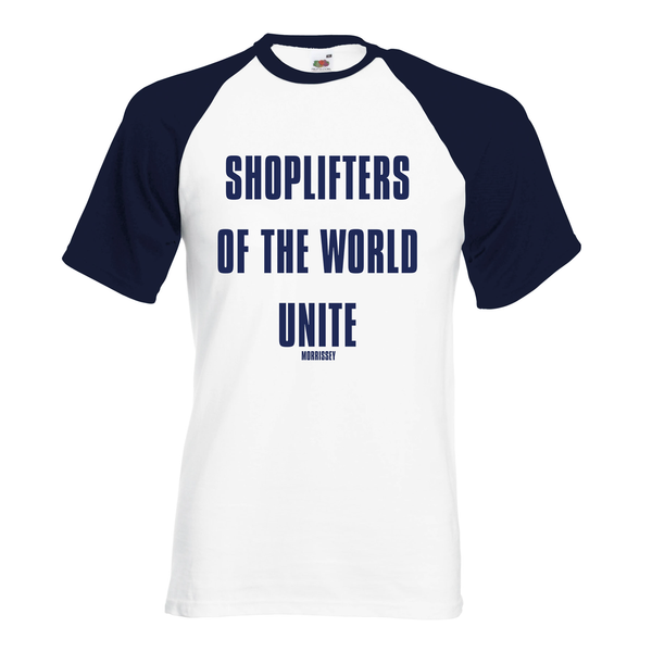 WHITE / NAVY SHOPLIFTERS BASEBALL SHIRT