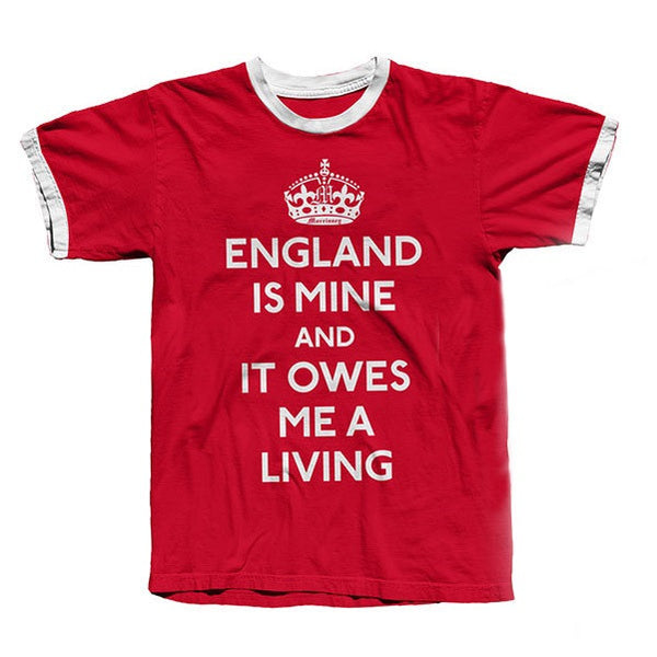 RED ENGLAND IS MINE RINGER T-SHIRT