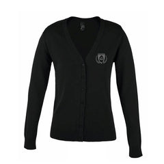 BLACK EMBROIDERED SHIELD CARDIGAN