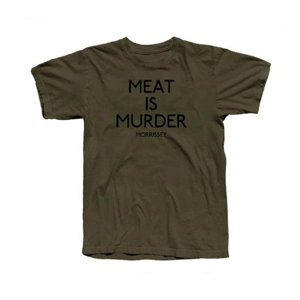 MEAT IS MURDER MENS OLIVE T-SHIRT
